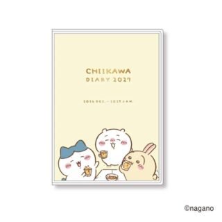 APJ 2027年版 Chiikawa Diary A6漫畫風月間手帳 (慶祝/粉黃)
